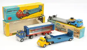 Corgi Toys A Group Of 3 - (1) 1100 Bedford Type S Low Loader - Yellow cab