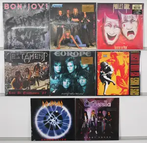 New Vinyl: A collection of hard rock and heavy metal vinyl LPs featuring notable artists from the 1980s and 1990s. This selection includes several high-quality