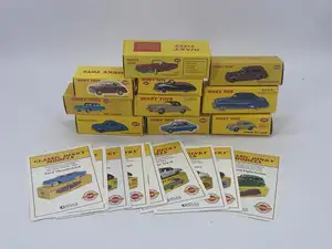 Atlas Dinky, a boxed group of Dinky Models to include Ford Thunderbird, Austin Atlantic Convertible and Mercedes 190 SL, together with Packard Eight Sedan, Bui