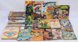 DC Comics, Batman, Superman, The Warlord, Jemm, Firestorm, Justice League of America & similar.  Includes Superman vs. Spider-man #1 (One-Shot) (1976), Superma