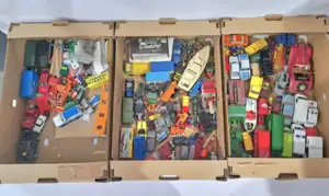 Corgi, Dinky, Matchbox and similar die-cast and plastic model vehicles, a mixed group to include examples of buses, emergency vehicles and commercial trucks, a