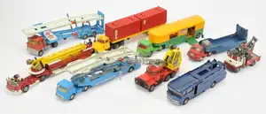Corgi Toys A Group Of 9 To Include - "Hi Grab" Mack Crane Truck, Bedford Horse Transporter,