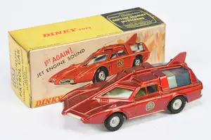 Dinky Toys 103 "Captain Scarlet" Spectrum Patrol Car - Metallic red body, white base