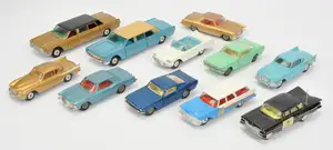 Corgi Toys A Group Of 11 To Include Studebaker Golden Hawk - Gold with white flashes, Ford Mustang