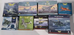 Corgi Aviation Archive and similar, a boxed group of diecast aircraft models. Including examples such as a Military Air Power Hawker Hunter, a Supermarine Spit