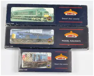 Bachmann Branchline OO gauge trio of BR green diesel locomotives, comprising