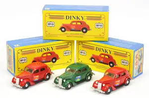 Matchbox Dinky Code 2 Issues DKY02 (1) 1949 Ford V8 Pilot "Llandrindod-Wells"- deep red body, multi-coloured door logos, dark red seats 1 of 20 (2) similar but