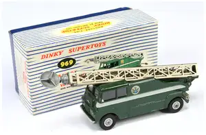 Dinky Toys 969 “BBC TV” Extending Mast Vehicle – Green, grey including side flashes and supertoy hubs