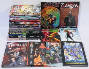 DC Comics, Marvel, Image & similar, Hardback & Paperback Graphic Novels & similar.  Although unchecked for completeness condition generally appears to be Good 