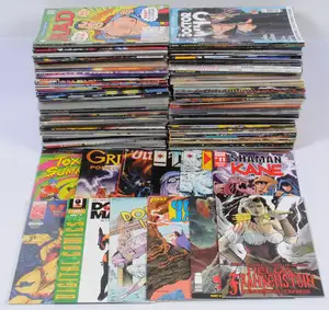Valiant Comics, First, Image, Titan & similar.  Although unchecked for completeness condition generally appears to be Good to Excellent.  See photo.