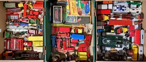 Corgi, Dinky, Lone Star, Corgi, Ertl, Joal, Hornby, Bburago and similar, a mostly unboxed group comprising of Locomotive, Books, Ships, Commercial, Bus, Film a