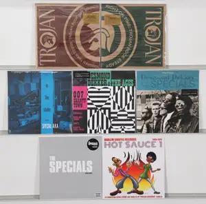 New Vinyl: A collection of Ska, Rocksteady, and 2-Tone vinyl LPs, featuring notable titles from The Specials and Desmond Dekker alongside Trojan Records compil