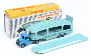 Dinky Toys 982 Bedford Pullmore Car Transporter - Mid-blue cab with ridged hubs