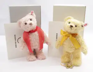 Steiff Swarovski/Danbury Mint teddy bear pair