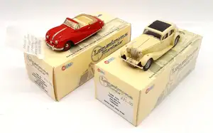 Lansdowne Models, a boxed 1:43 scale pair comprising of LDM.53A 1939 MG SA Saloon in Cream along with LDM.44 1948 Austin A90 Atlantic Convertible "Top-Down" in