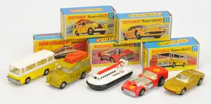 Matchbox Superfast Group Of Early Models (1) 12a Land Rover - metallic gold body, burnt sienna luggage, white interior without transmission tunnel cast, black 
