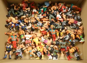 Hasbro, a Unboxed Group of WWF Wrestling Action Figures.