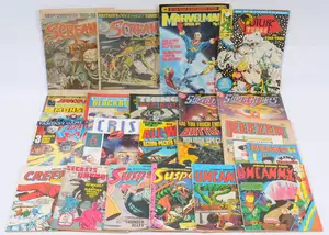 Marvel Comics UK & similar, Scream, Marvelman, DC The Super Heroes, Uncanny Taless & similar.  Although unchecked for completeness condition generally appears 