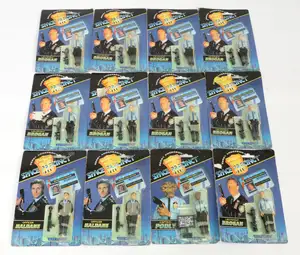 Vivid Imaginations Gerry Anderson's Space Precinct carded action figures, comprising: 1. Lieutenant Brogan (x9); 2. Officer Haldane (x2); 3. Captain Podly (x1)