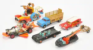 Corgi Toys TV & Film related Group Of 6 To Include - "The Monkees", Monkeemobile, "Batman" Batmobile