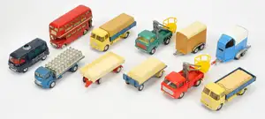 Corgi Toys A Group Of 10 To Include - "London Transport" Routemaster Bus, Jeep With Hydraulic Lift, 
