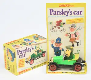 Dinky Toys 477 "The Adventures Of Parsely" Morris Oxford - Florescent green, black, yellow