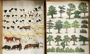 Britains, JoHillCo & Timpo - A Group of Lead Farm Animals & Trees