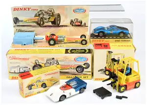 Dinky Toys A Group Of 4 - (1) 216 Ferrari Dino - Blue and black, (2) 223 Mclaren Can-Am - Blue and white