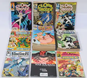 Marvel Comics, Cloak and Dagger, Dragon’s Claw, Groo the Wanderer, The Punisher & The Toxic Avenger.  Although unchecked for completeness condition generally