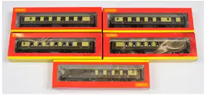 Hornby (China) OO Gauge R4662, R4663, R4664, R4425 and R4428 Pullman coach group comprising All Steel K Type Pullman 3rd Class Brake Parlour Car “No.79”, 1